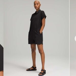 Lululemon Black Short Sleeve Romper size M/L